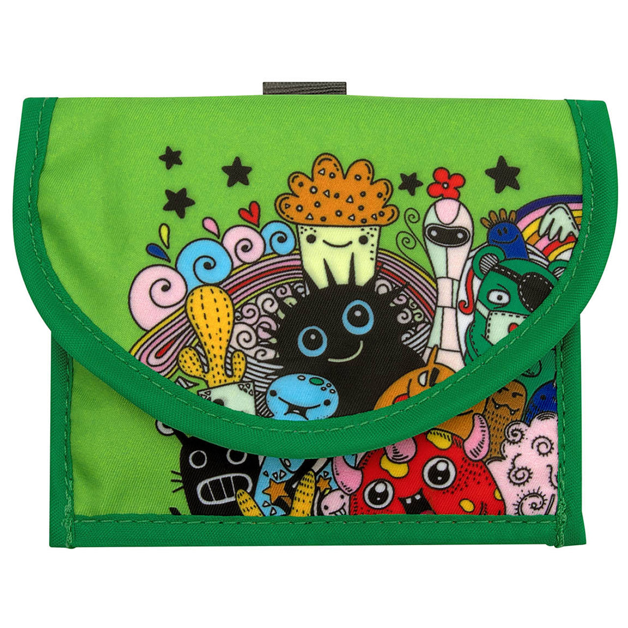 WEDO Brustbeutel Motiv Monster mit lustigen Monstern in grün/hellgrün