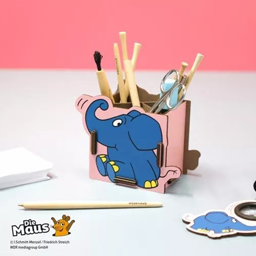 WERKHAUS-Stiftebox-Die-Maus-9827-blauer-Elefant-mit-deko-lafueliki