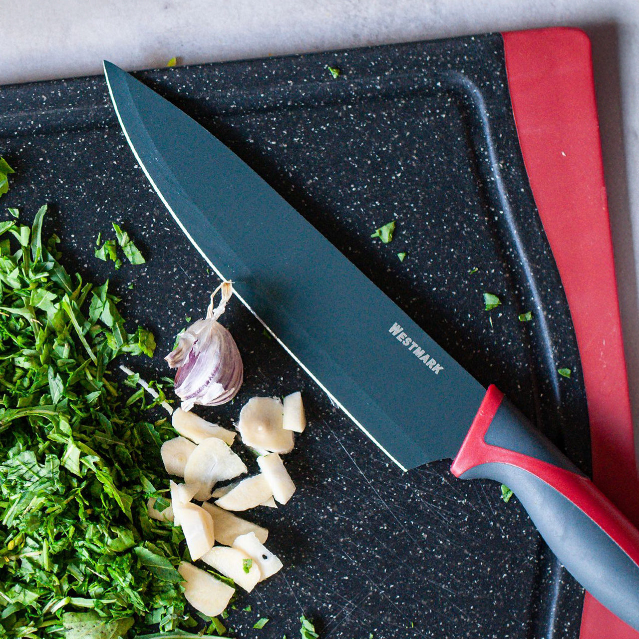 Westmark Chefmesser · 20 cm · antihaft · V-Schliff · inkl. Klingenschutz