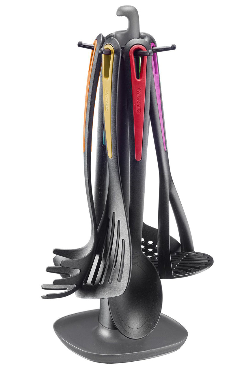 Westmark-Kuechenhelfer-Set-Gallant-7-teilig-mit-Drehstaender-colour-Edition-29972270-drehbar-lafueliki