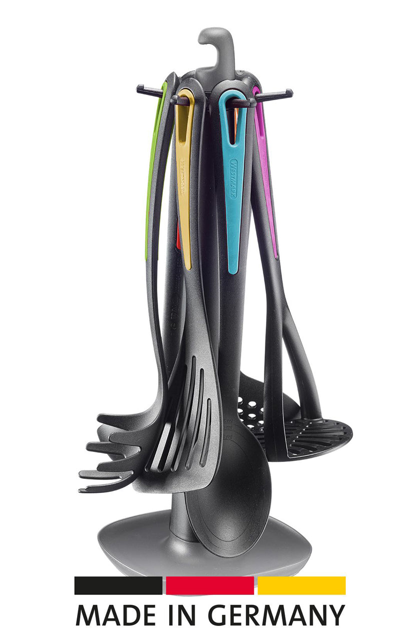 Westmark-Kuechenhelfer-Set-Gallant-7-teilig-mit-Drehstaender-colour-Edition-lafueliki