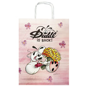 Diddl Geschenktüte groß · Rosa · Diddl & Diddlina mit Blumen