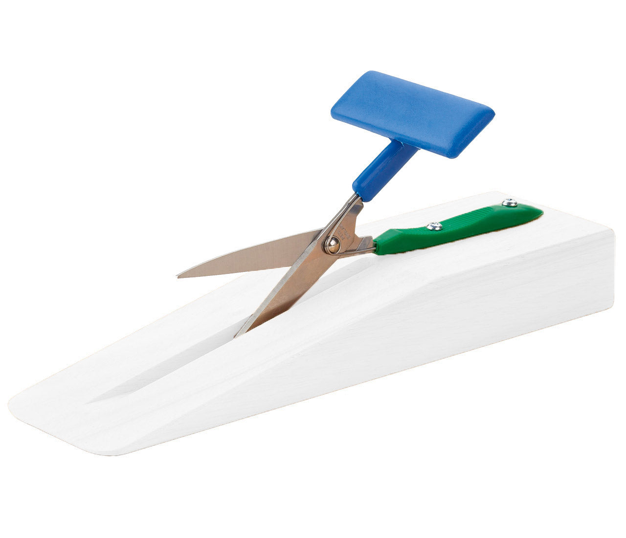 ersatz-Einhaender-Tischschere-selbstoeffnend-spitz-auf-Holzsockel-Peta-PTT-5-WOB-lafueliki