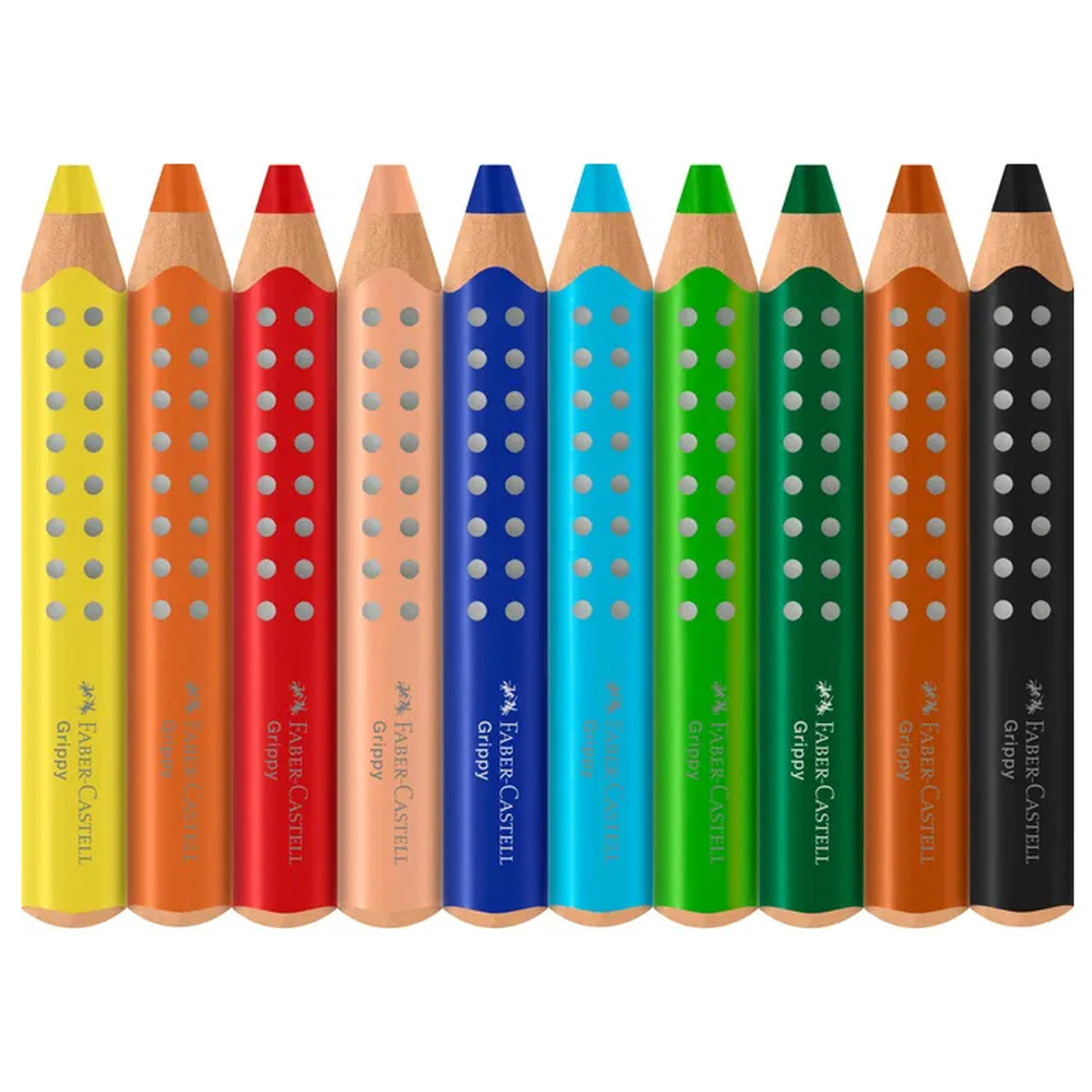 Faber-Castell Buntstift - Grippy - 10er Set - rutschfeste Noppen - 3in1-