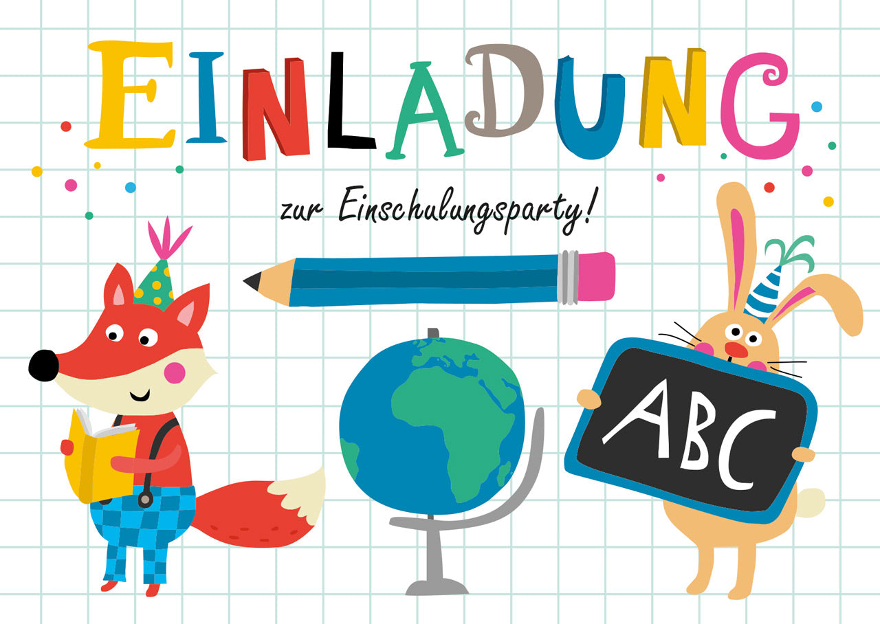 greatz-verlag-Postkarte-Set-Einladung-zum-Schulanfang-Einschulung-1-klasse-04040-lafueliki