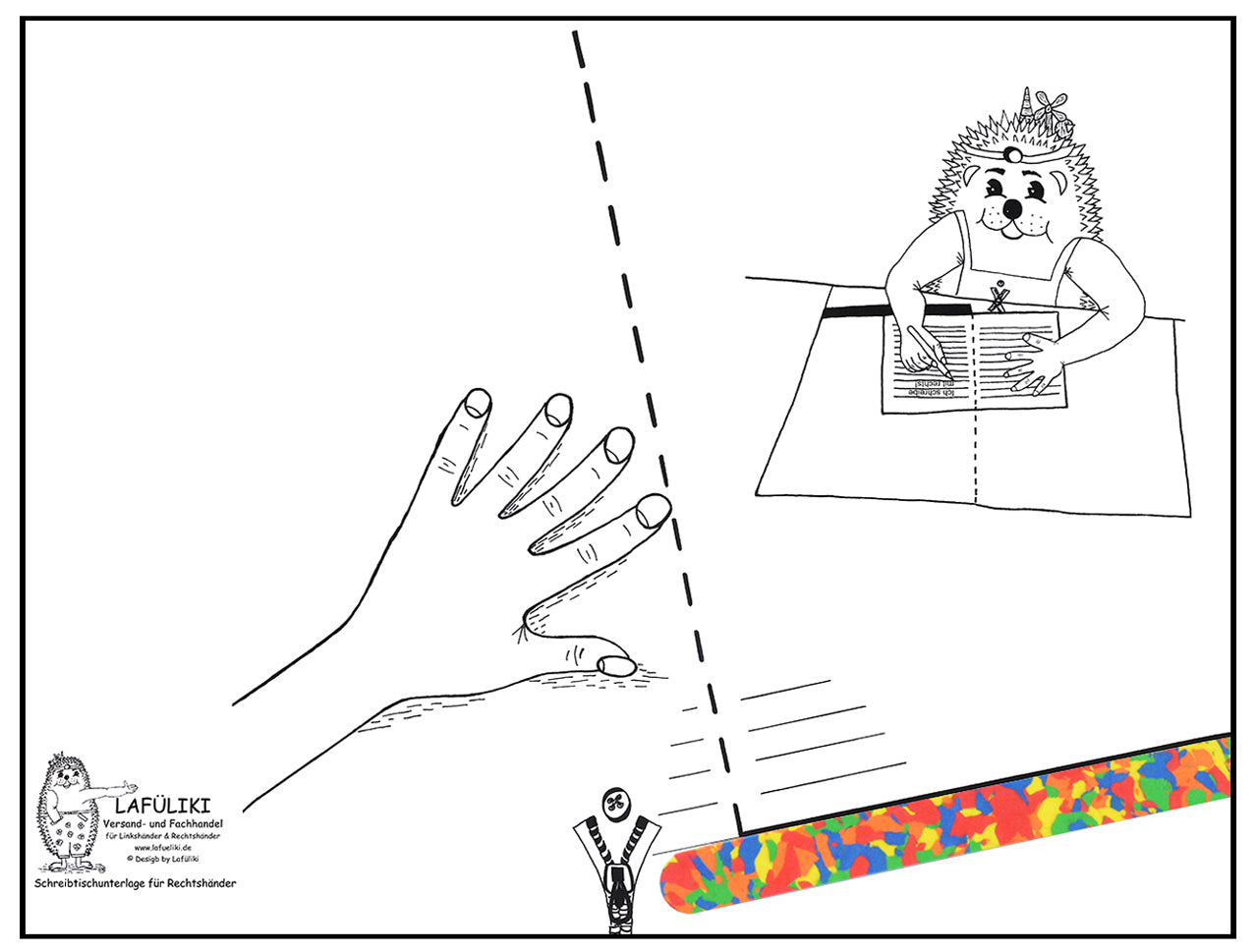 Rechtshänder Schreibunterlage für die Schule