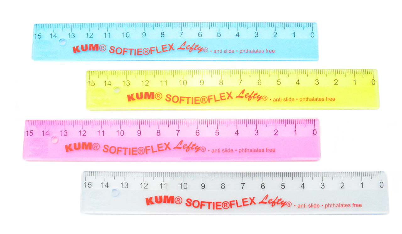 Linkshänder Lineal 15 cm Flex transparent
