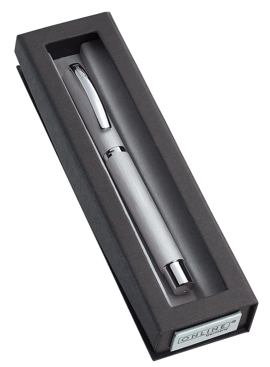 online-Fueller-Tintenroller-Vision-silber-rechts-linkshaender-ovp