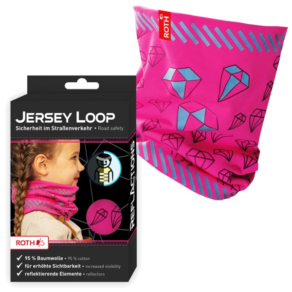 Roth Jersey Loop · reflektierender Schlauch-Schal Diamant · pink