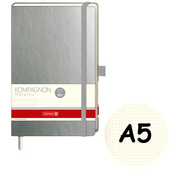 Brunnen Notizbuch A5 - Kompagnon - Metallic - dotted