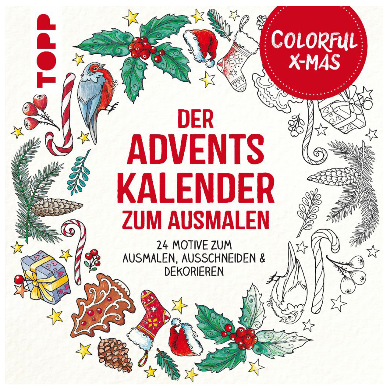 TOPP-Verlag-Der-Adventskalender-zum-Ausmalen-Colorful-Christmas-9783772447464-Lafueliki