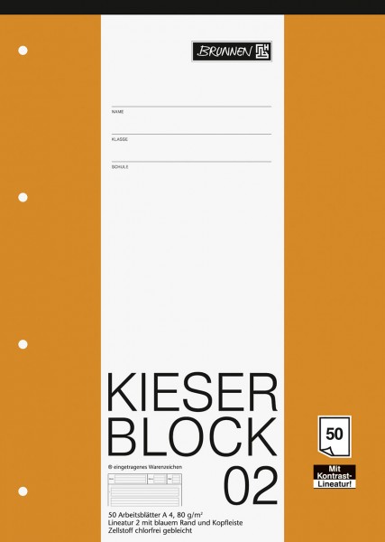 KIESER-Block 02 Lineatur 2 A4
