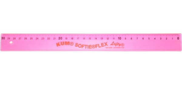 KUM Softieflex Lineal 30 cm für Linkshänder