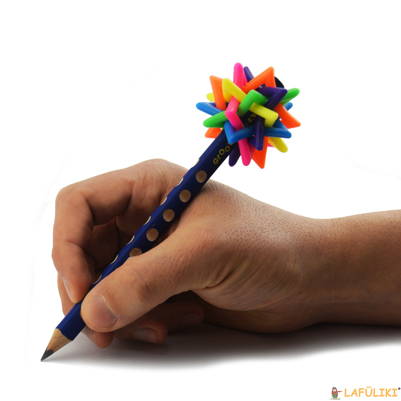 Stiftbeschwerer-Magie-4in1-Anwendung-beim-schreiben-am-Stift-ende-lafueliki