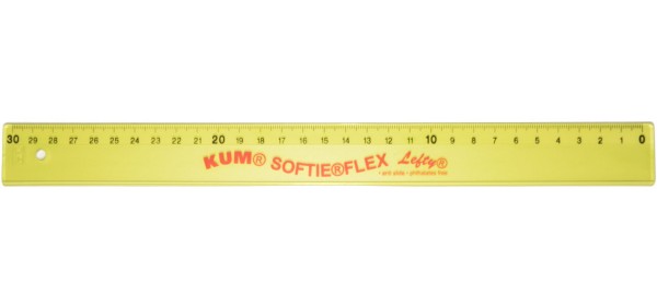 KUM Softieflex Lineal 30 cm für Linkshänder