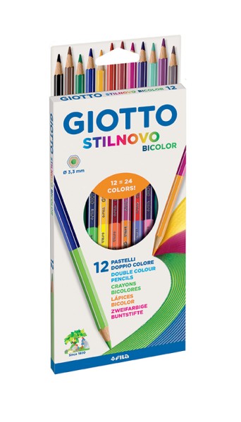 Giotto Bicolor 24 Farben in 12 Farbstiften
