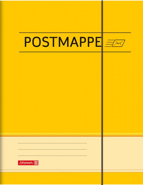 Postmappe gelb für die Schule in Din A4 aus Pappe von BRUNNEN