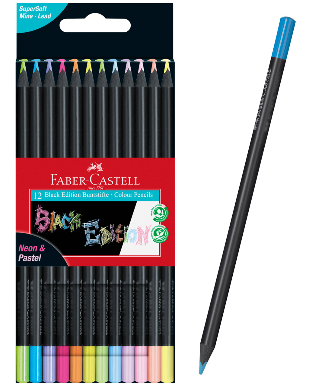 Faber-Castell-Buntstifte-Black-Edition-12er-pastel-neon-Farbstifte-116410-online-kaufen-lafueliki
