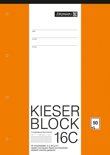 KIESER-Block 16C Lineatur 23 A4