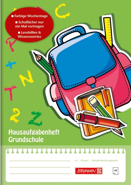 Brunnen Hausaufgabenheft Grundschule A5 inkl. Umschlag
