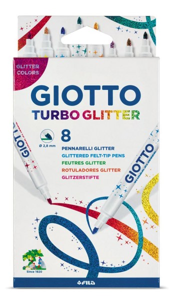 Giotto Turbo Glitter Faserstifte - 8er Set