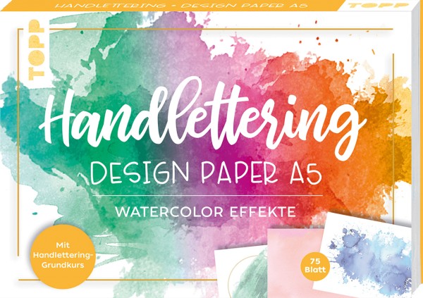 TOPP Handlettering Design Papier-Block - Watercolor Effekte - A5