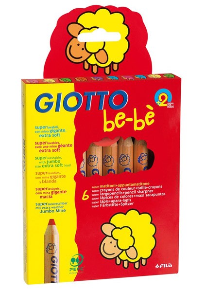 Giotto be-be Farbstifte 6er Set für Kinder ab 2 Jahren