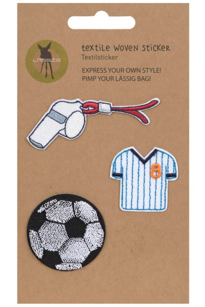 Lässig Textil-Sticker · Fußball · 3er Set