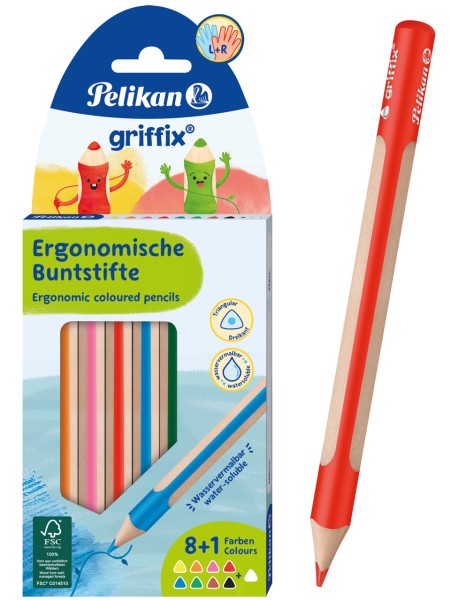 Pelikan · griffix Buntstifte · 9er Set · für Vor- und Grundschule