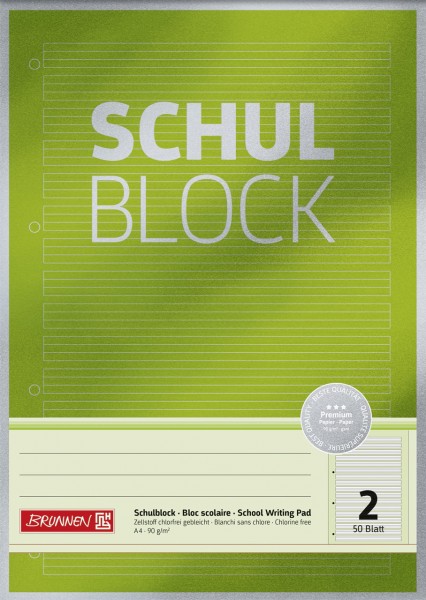 Schulblock A4 Premium Lineatur 2