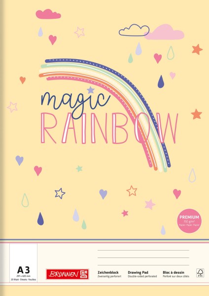 Brunnen Zeichenblock A3 Regenbogen · Magic Rainbow