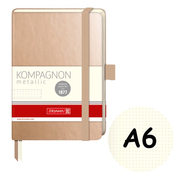 Brunnen Notizbuch A6 - Kompagnon - Metallic - dotted