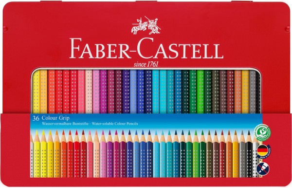 Faber Castell Buntstift Colour Grip 36er Set - Metalletui